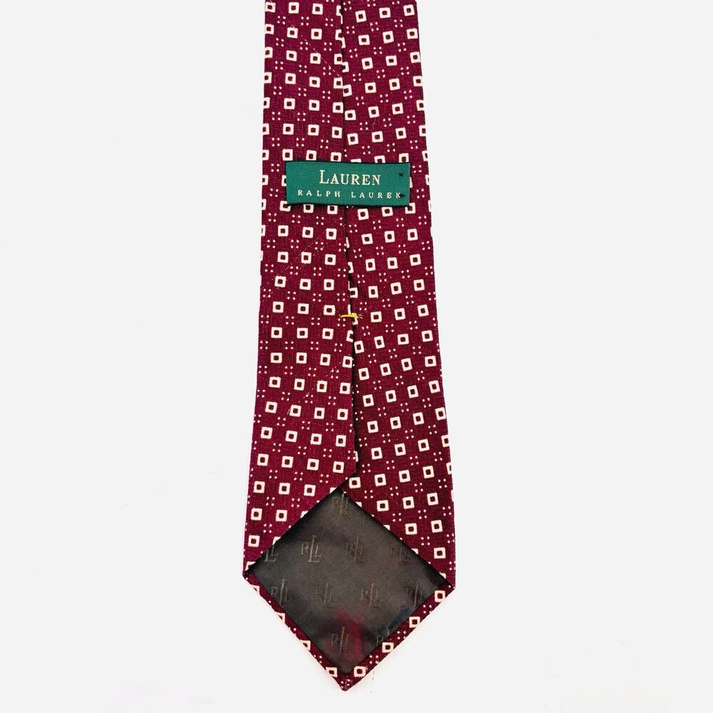 Lauren Ralph Lauren Pattern Neck Tie 100% Silk Hand Made USA Made Vintage